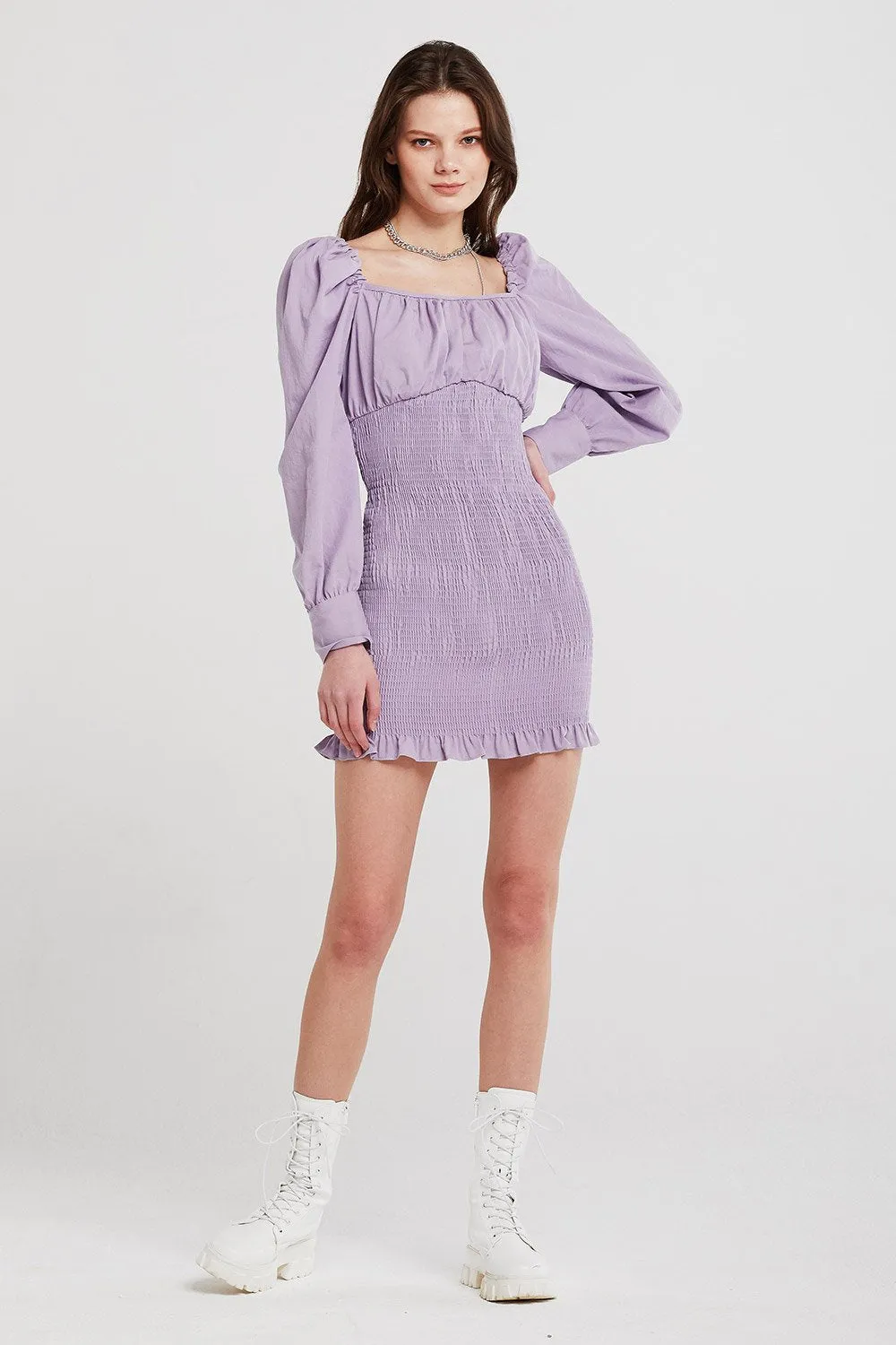 Bailey Square Neck Smocked Dress