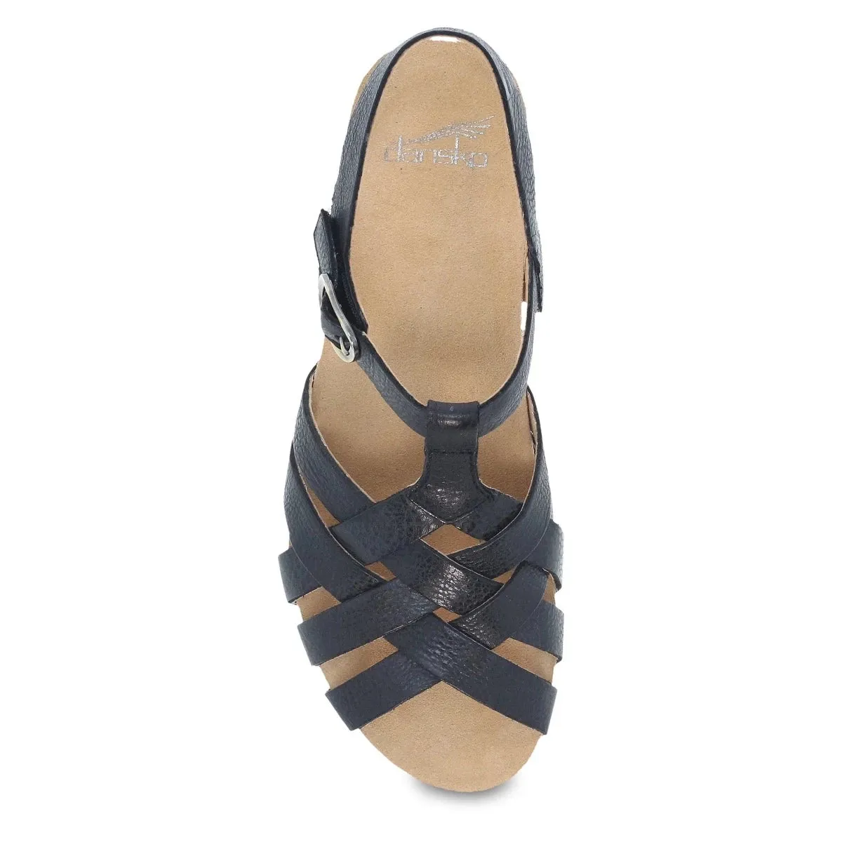 Dansko Tinley Sandal - Black Milled Burnished