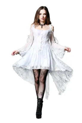 Gothic ghost cocktail lace dress with button row DW053WH