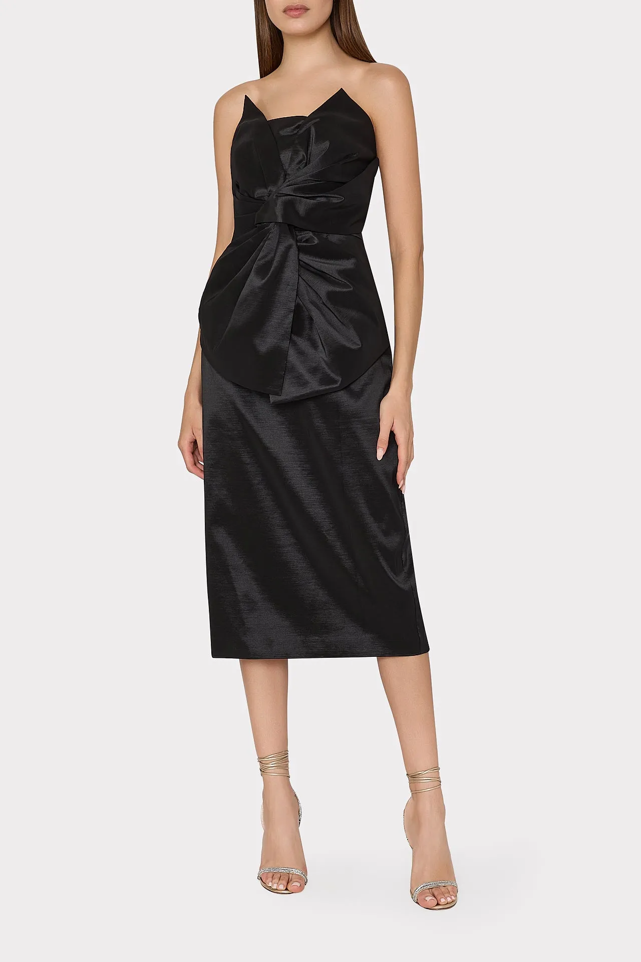 Harlow Bow Taffeta Strapless Dress