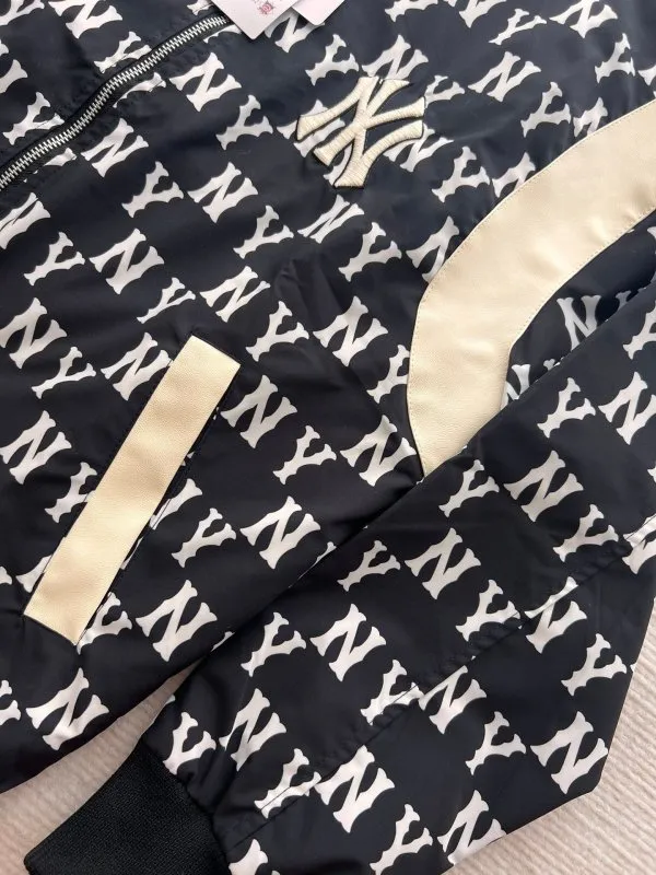 MLB滿版老花棒球外套 NY MONOGRAM  BOMBER JACKET